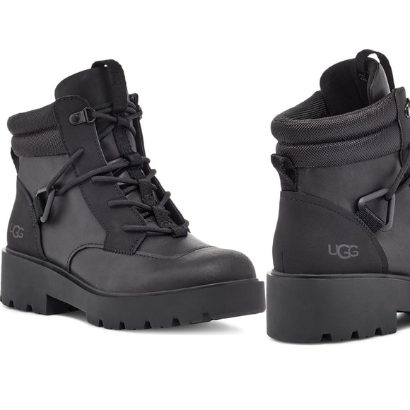 UGG Shoes - Ugg Tioga Hiker Black Leather Boots Size 8.5